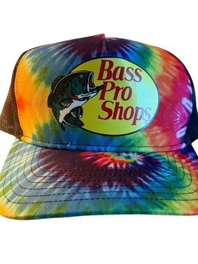 Bass Tie-Dye Fishing Trucker Hat - Multicolor